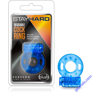 Stay Hard Reusable Cockring Blue box