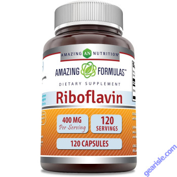Riboflavin 400mg 120 Caps Promotes Nervous System Amazing Formulas