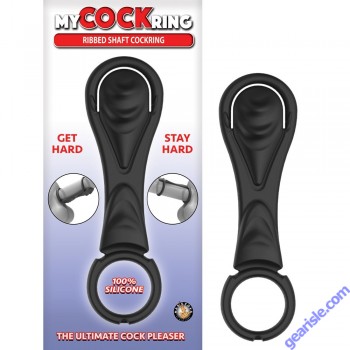 Nasstoys My Cockring Silicone Ribbed Shaft Cockring Black