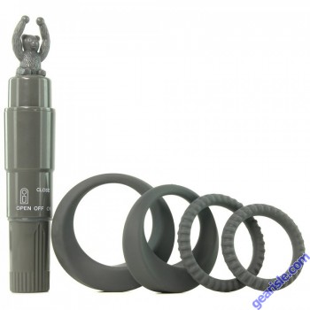 Cock Rings With Tickler Vibrator Grey