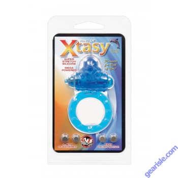 Ring of Xtasy Super Stretch Silicone Mega Powered Blue Dolphin Toy 