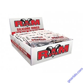 Silicone Rings Box of 24 Individual Packages Blue/Purple/Black Ram
