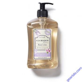 A La Maison Rose Lilac Liquid Hand Soap Bottle 16.9 Oz front