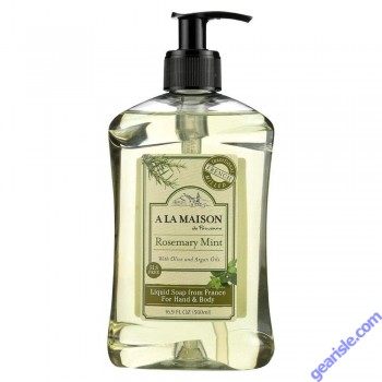 A La Maison Rosemary Mint Liquid Hand Soap Bottle