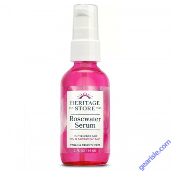 Rosewater Serum Hyaluronic Acid Hypoallergenic 2 Oz Heritage Store