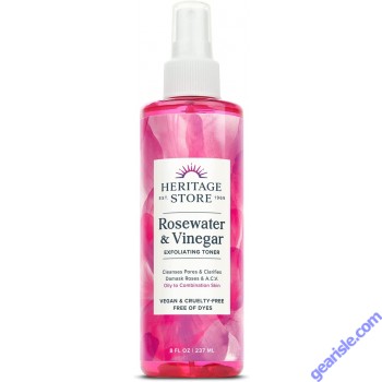 Rosewater Vinegar Exfoliating Toner Hypoallergenic 8 Oz Heritage Store