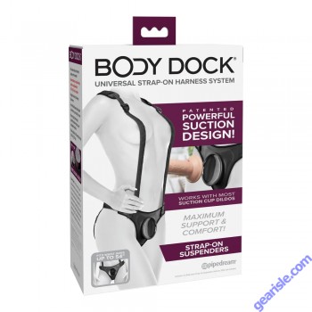 Pipedream Body Dock Strap On Suspenders Removable Shoulder Pads