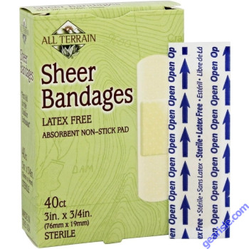 Latex Free Non Stick Pad Sheer Bandages 3/4" x 3" 40 PC