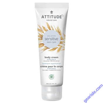 Attitude Unscented Sensitive Skin Body Cream 8 fl oz Hypoallergenic