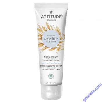 Attitude Unscented Sensitive Skin Body Cream 8 fl oz Hypoallergenic