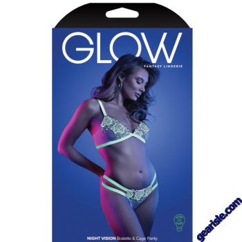 Fantasy Lingerie Glow Night Vision Bralette Panty Neon Green