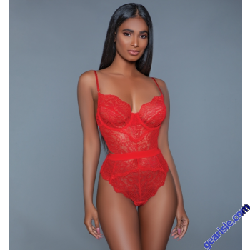 Bewicked Bettany Red Bodysuit Non Padded Cups 