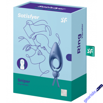 Satisfyer Sniper Silicone Cock Ring Vibrator Rechargeable Blue