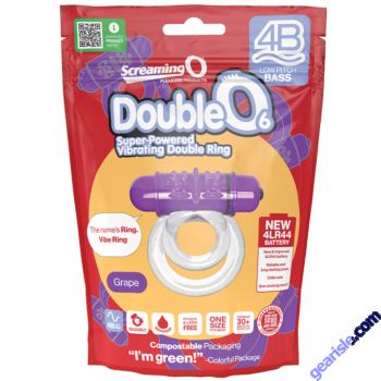 Screaming O 4B DoubleO 6 Grape Color Vibrating Cock Ring Waterproof