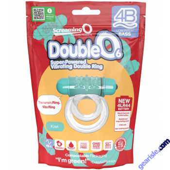 Screaming O 4B DoubleO 6 Vibrating Cock Ring Waterproof Kiwi Color