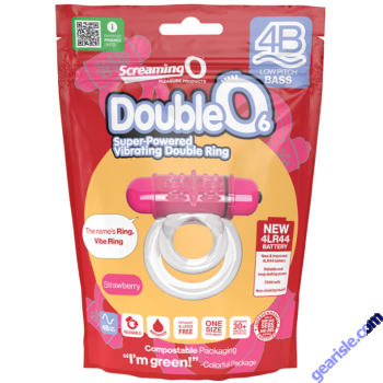 Screaming O 4B DoubleO 6 Strawberry Vibrating Cock Ring Waterproof