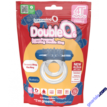 Screaming O 4T DoubleO 6 Vibrating Cock Ring 5 Speeds Blueberry Color