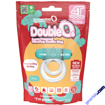 Screaming O 4T DoubleO 6 Vibrating Cock Ring 5 Speeds Kiwi Color