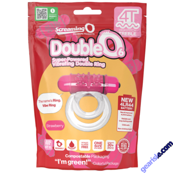 Screaming O 4T DoubleO 6 Vibrating Cock Ring 5 Speeds Strawberry