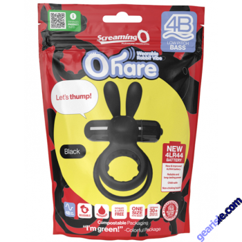 Screaming O 4B Ohare Black Color Rabbit Cock Ring