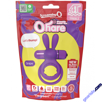 Screaming O 4T Ohare Rabbit Cock Ring 5 Speeds Grape 