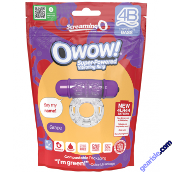 Screaming O 4B OWow Vibrating Bullet Cock Ring 5 Speeds Grape