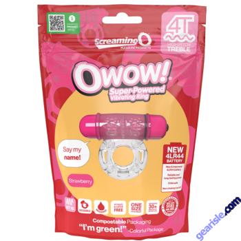Screaming O 4T OWow Vibrating Strawberry Bullet Cock Ring 