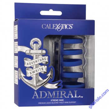 CalExotics Admiral Xtreme Cage Silicone Multi Cock Ring Support box