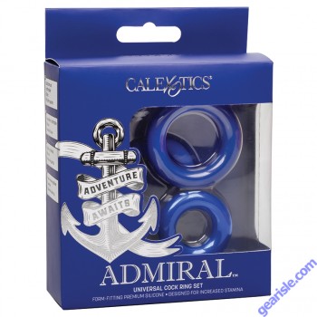 CalExotics Admiral Universal Silicone 3 Cock Ring Set box