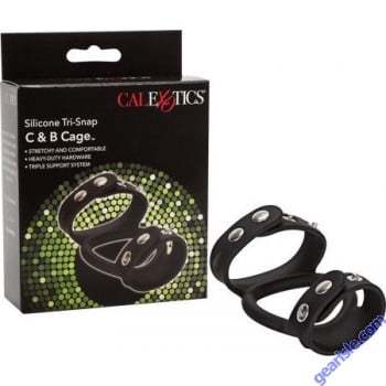 Cock Ring Silicone Tri-Snap C & B Cage Cal Exotics Novelties