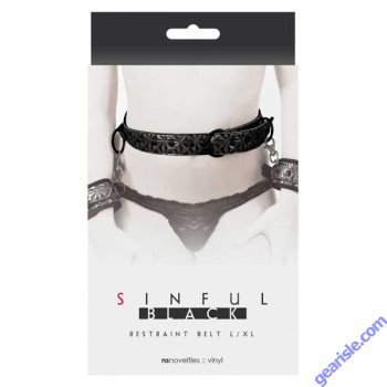 Sinful Black Restraint Belt L/XL by NS Novelties