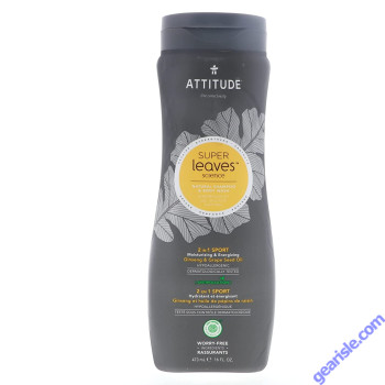 Attitude Men 2 In 1 Shampoo Body Wash Sport Energizing 16 Oz Vegan