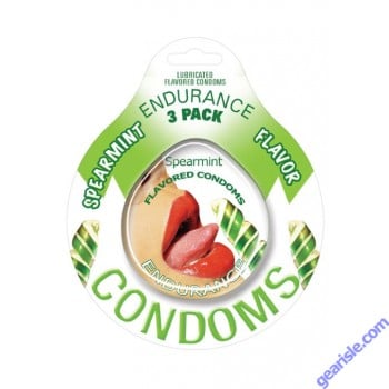 Endurance 3 Pack of Flavored Lubricated Condoms in Spearmint