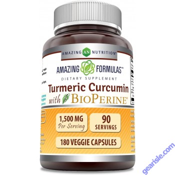 Turmeric Curcumin BioPerine 1500 Mg 180 Veggie Caps Amazing Formulas