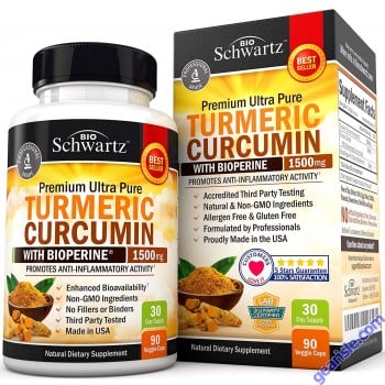 Turmeric Curcumin Bioperine 1500mg Premium Pain Relief Joint Support