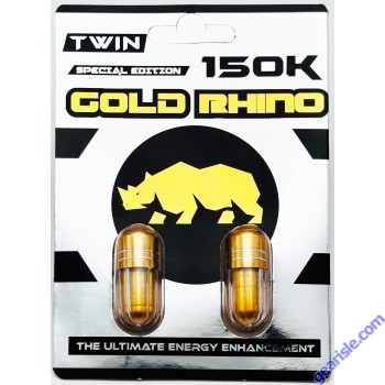 Twin Gold Rhino 150K Male Enhancement 2 Pills