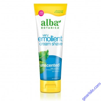 Very Emollient Unscented Hypo Allergenic Cream Shave 8oz Alba Botanica