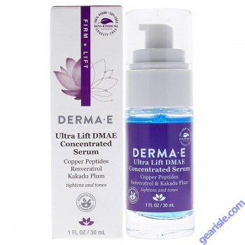 Ultra Lift DMAE Concentrated Serum 1oz Vegan Copper Peptides Derma