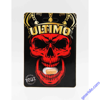 Ultimo card reverse showing the Supplement Facts panel, directions, caution text and barcode