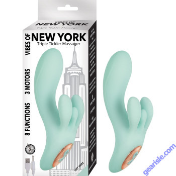 Vibes Of New York Triple Tickler Massager Aqua