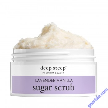 Premium Beauty Lavender Vanilla Sugar Scrub 8 Oz Vegan Deep Steep