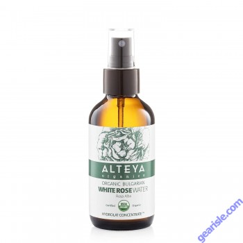 Bulgarian White Rose Water 4 Oz Glass Spray Bottle Alteya Organics solo