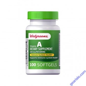 Walgreens Vitamin A Softgels 2400 mcg for immune system health.