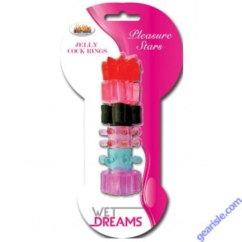 Pleasure Stars Wet Dreams Jelly Cock Rings 6 Pack