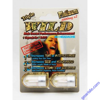 Wild Double Platinum 2000mg Male Sexual Enhancement Pills Store Display Wholesale Box