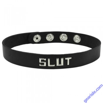 Spartacus Wordband Collar Slut Black