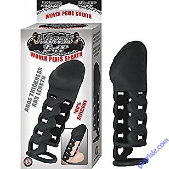 Mack Tuff Silicone Woven Penis Sheath Black