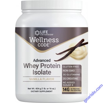 Life Extension Wellness Code Advanced Vanilla Whey Protein bottle