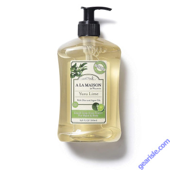 A La Maison Yuzu Lime Liquid Hand Soap Bottle 16.9 Oz front