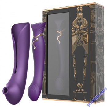 Queen Set G-spot PulseWave Vibrator with Suction Sleeve Twilight Purple1